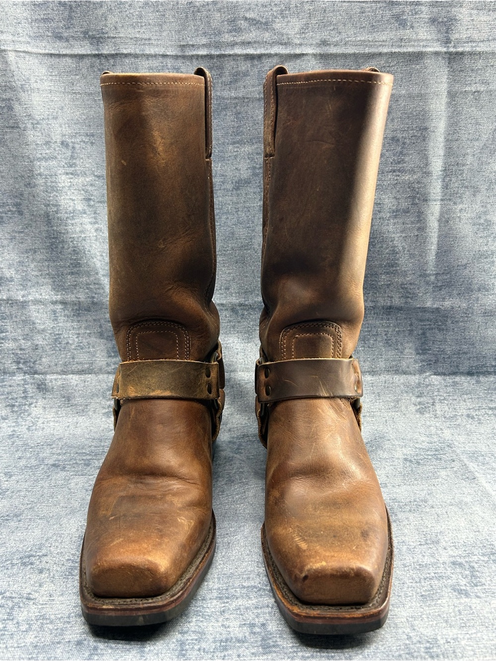 VTG Frye Harness Leather Boots Americana Brown Rustic made in USA 7.5M Women’s - Picture 2 of 16